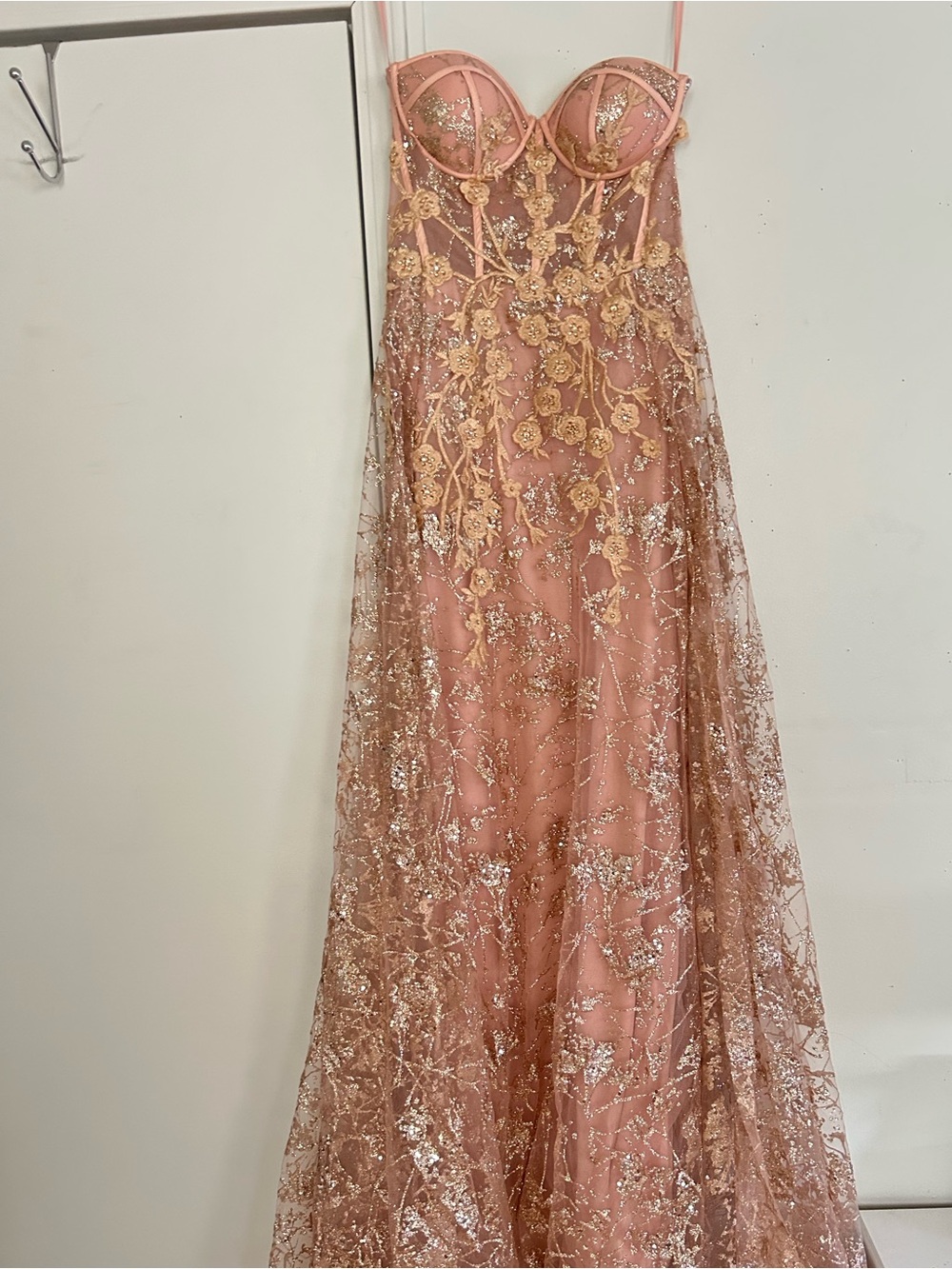 Blush Rose Embroidered Tulle Bridal Gown